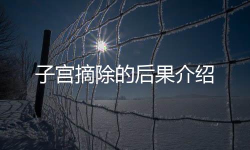 子宫摘除的后果介绍